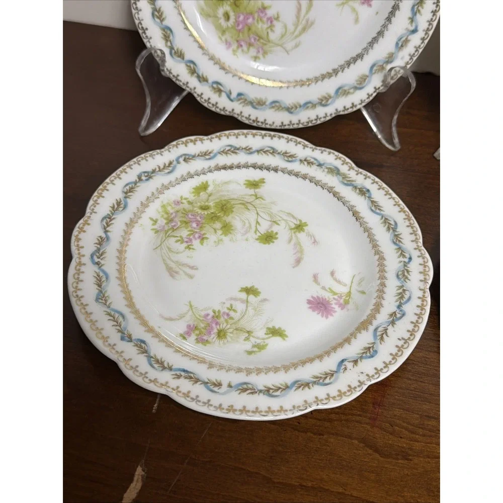 Vintage Imperial Crown China Austria Decorative Plates 6 Inch Floral Gold Trim 4